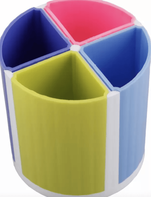 4 Compartments Plastic Multi-Shape Pen Stand  (Multicolor) - Image 3